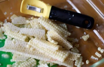 freezer corn freshly stripped from the corn cob