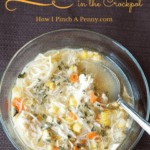 Crockpot Chicken Corn Soup from Howipinchapenny.com #pinoftheday