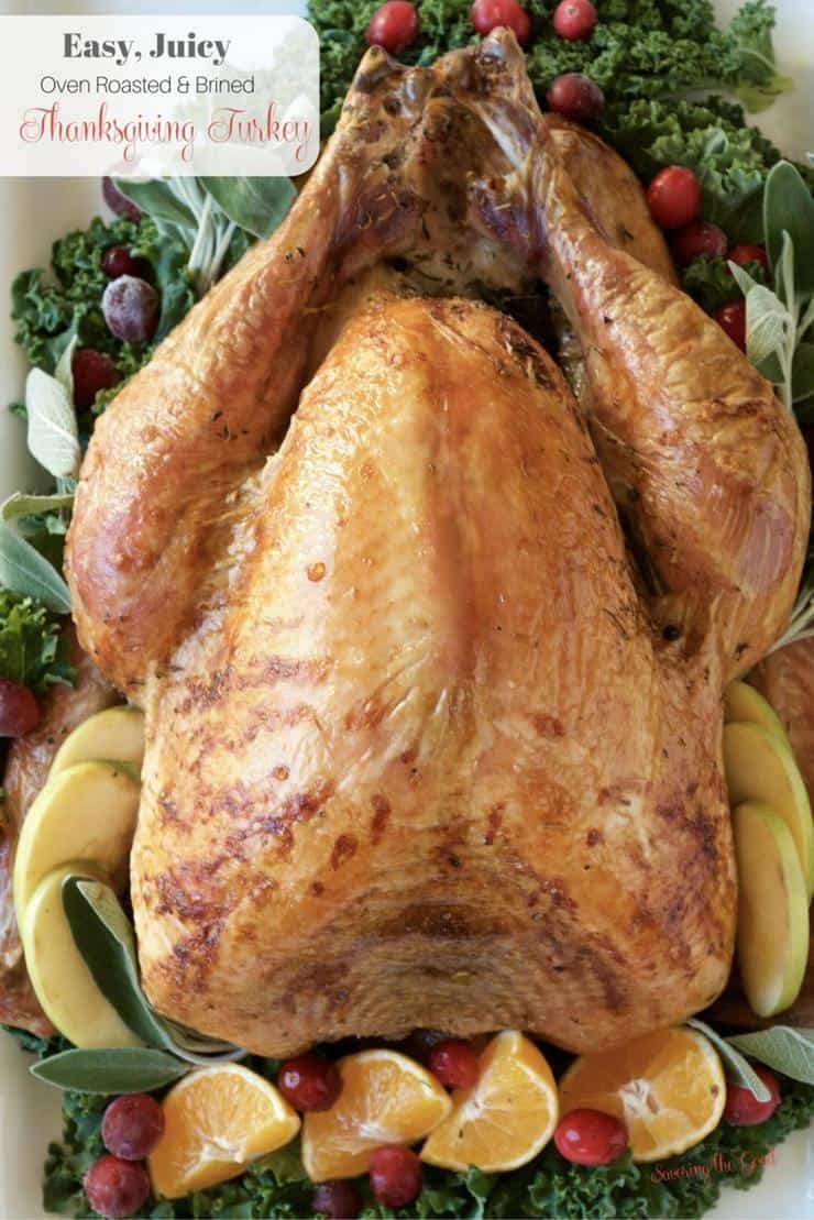 Easy Juicy Oven Roasted Brined Thanksgiving Turkey Recipe. Let me walk you through, step by step on how to thaw, brine and roast a delicious Thanksgiving turkey. Once you learn these few easy steps, you will be all set to create delicious Thanksgiving memories around the table.