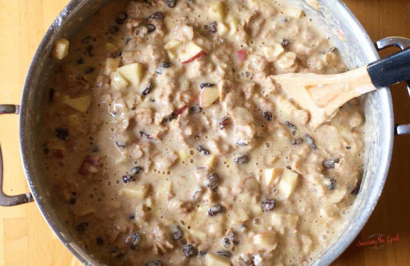 Raisin Bran Muffin batter in a large bowl