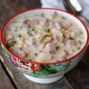big bowl of Crockpot Ham And Potato Soup