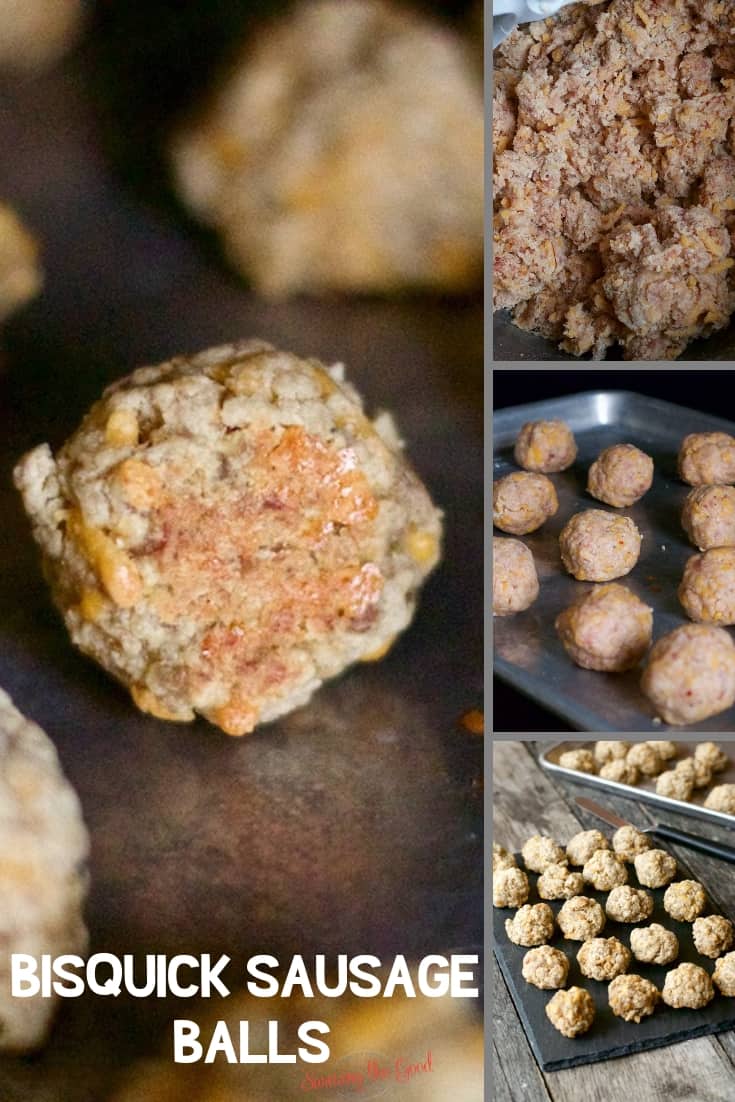 second Bisquick Sausage Balls collage for pinterest