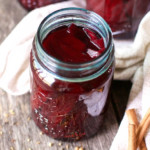 Red Pickled Beets in a mason canning jar