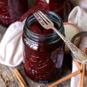 Red Pickled Beets in a mason canning jar