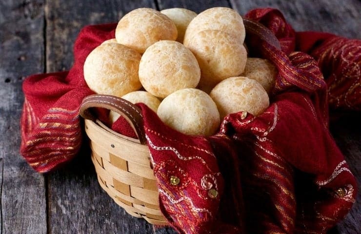 horizontal image of Brazilian cheese bread