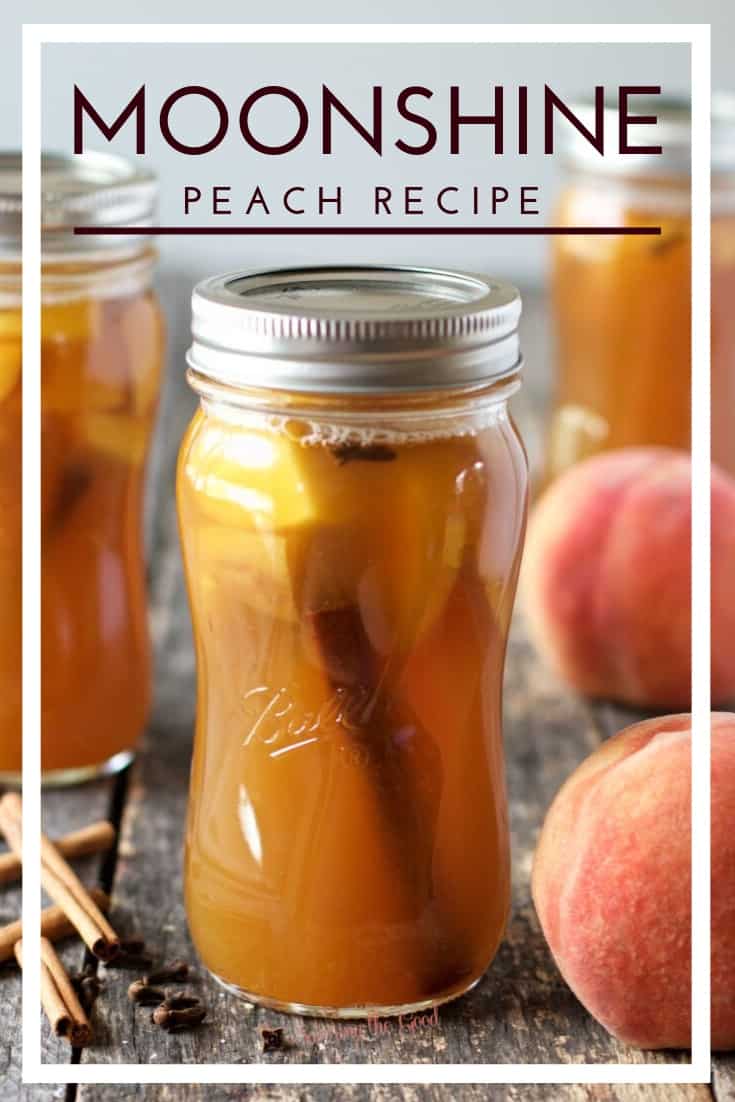 peach moonshine recipe image for pinterest