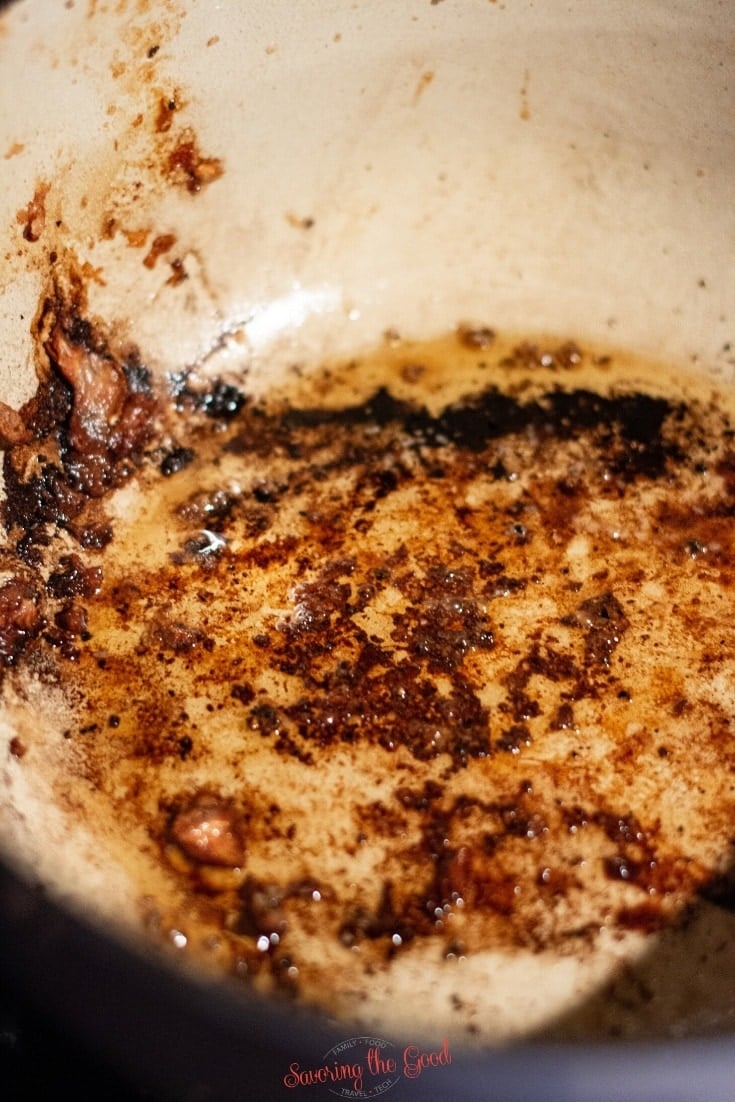 a dutch oven ready to be deglazed