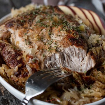 Slow Cooker Pork and Sauerkraut square image