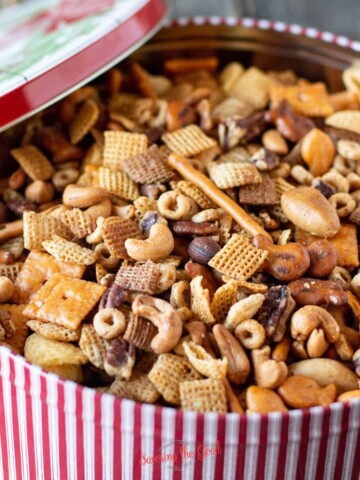nuts and bolts recipe in a tin square