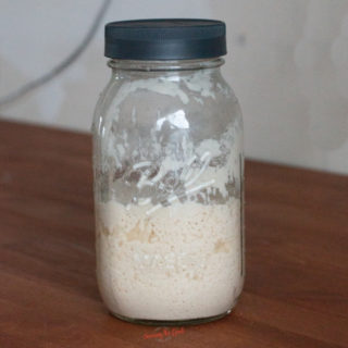 Sourdough Starter in a glass mason jar after 4 day