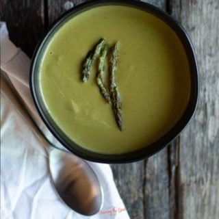 Cream of asparagus soup recipe square image