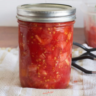 homemade canned diced tomatoes square image