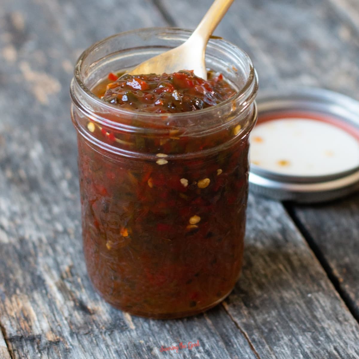 red hot pepper jelly recipe square image
