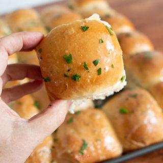 rhodes roll brushed with butter and fresh parsley