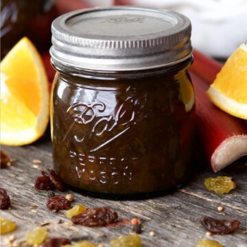 Rhubarb Chutney Recipe square image