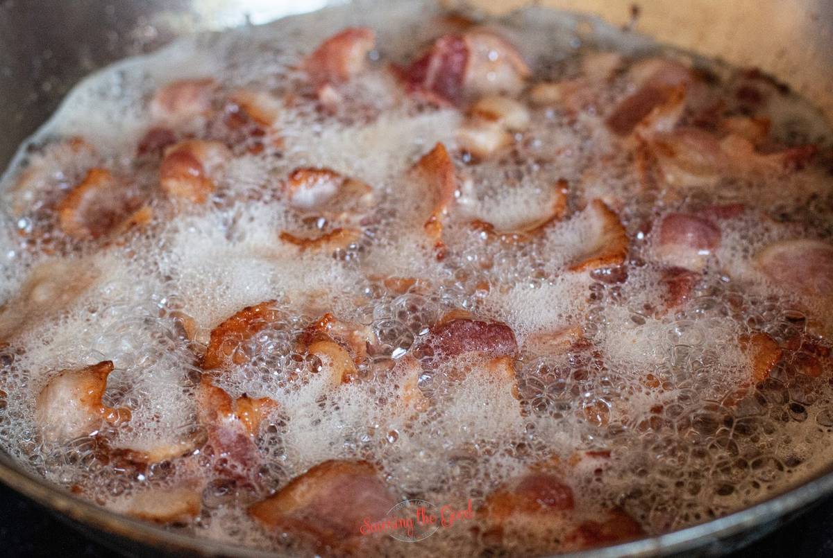 crispy bacon in a pan