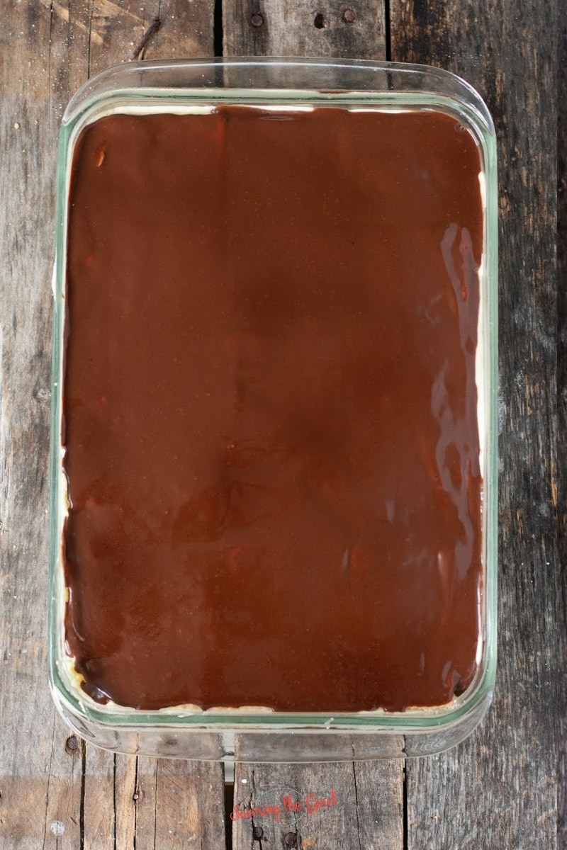 eclair cake with chocolate coating