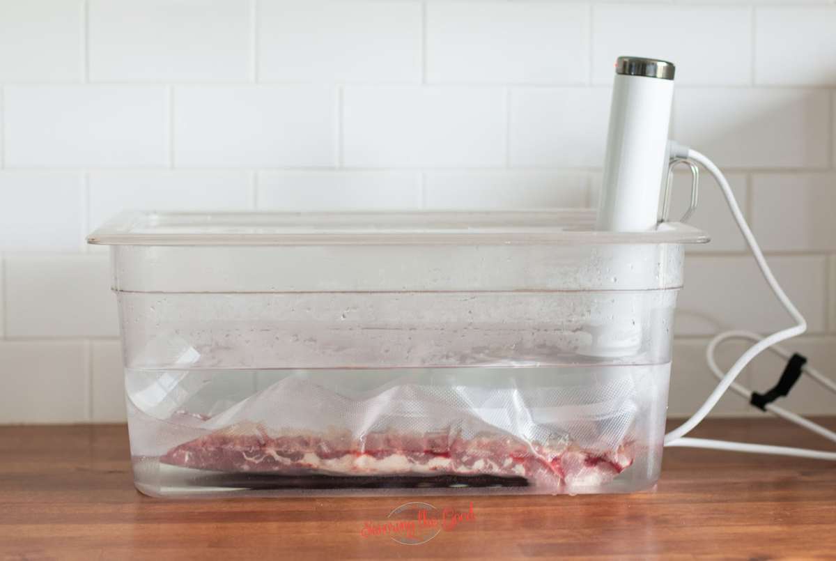 ribs in a sous vide cooker