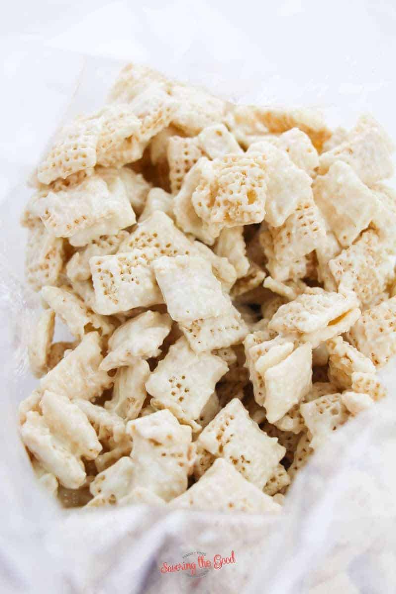 just added white chocolate to chex