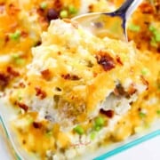 twice baked potato casserole recipe square image
