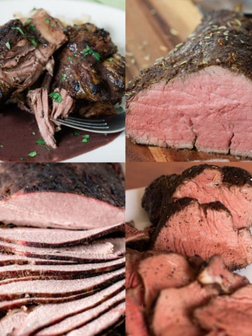 square images of 4 Sous Vide Beef Recipes
