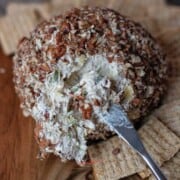 pineapple cheeseball with pecans square image