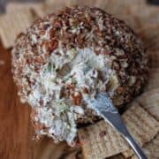 pineapple cheeseball with pecans square image
