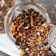 mulling spices in a tea ball