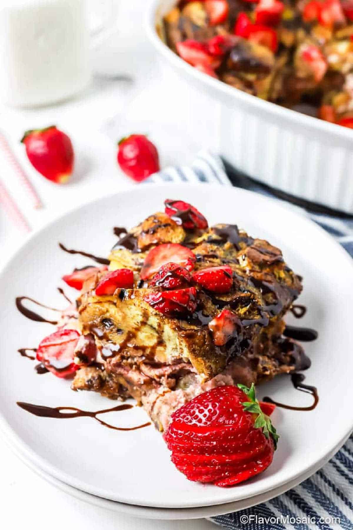 CHOCOLATE STRAWBERRY FRENCH TOAST CASSEROLE featured image