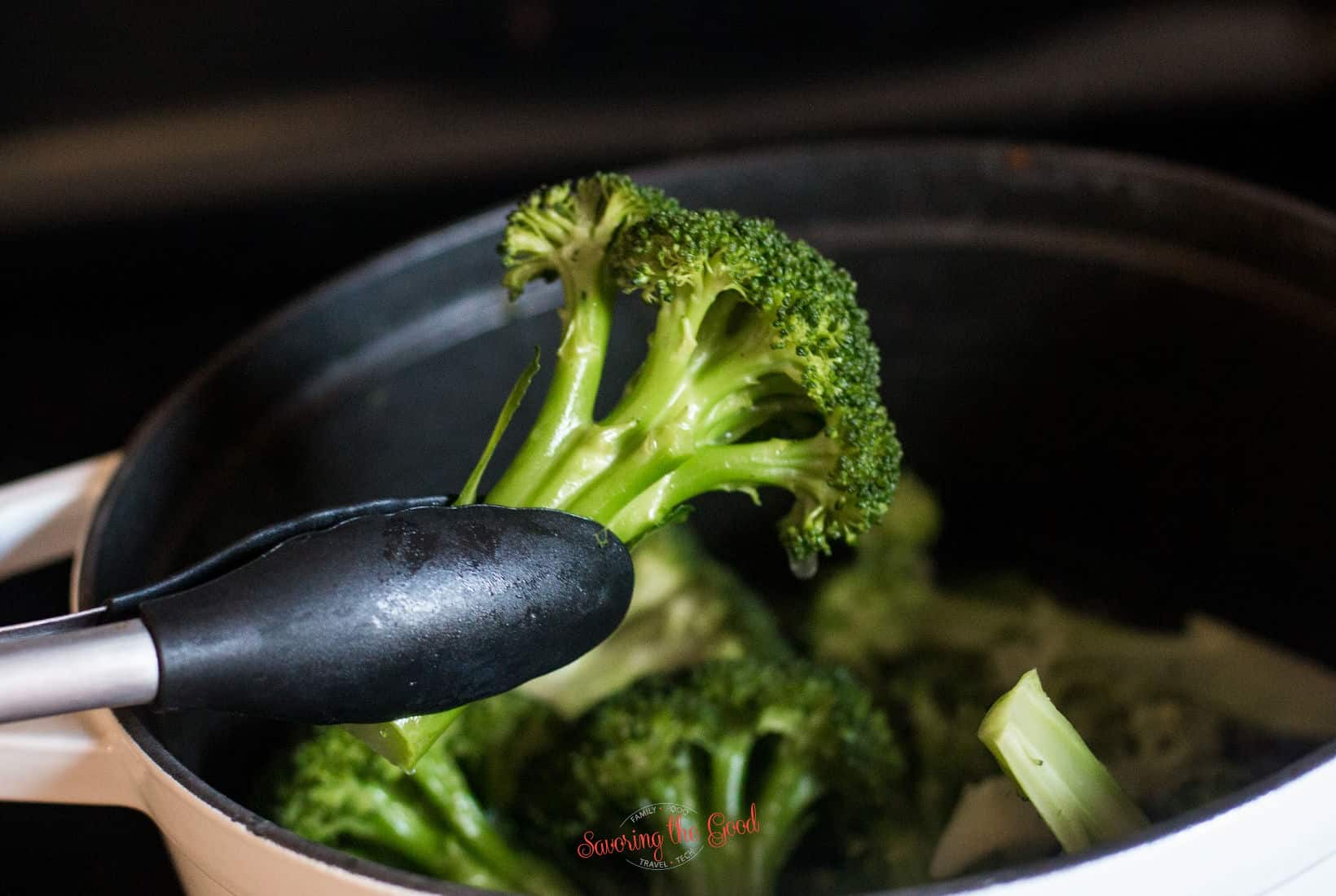 steamed broccoli flourette
