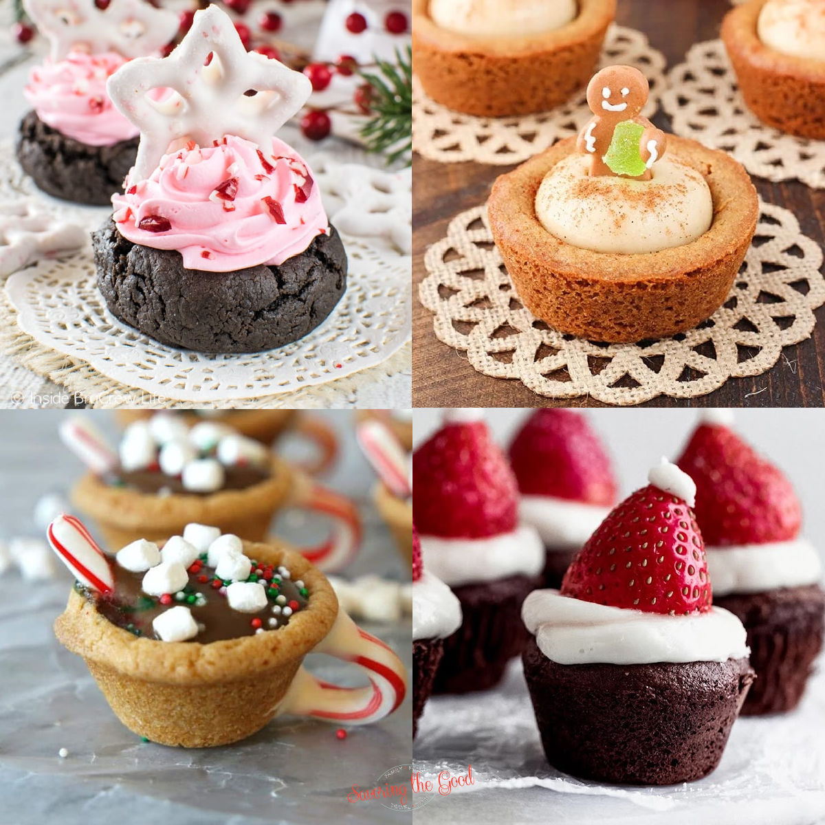 cookie cups collage