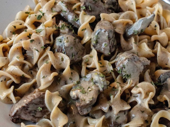 sous vide beef stroganoff