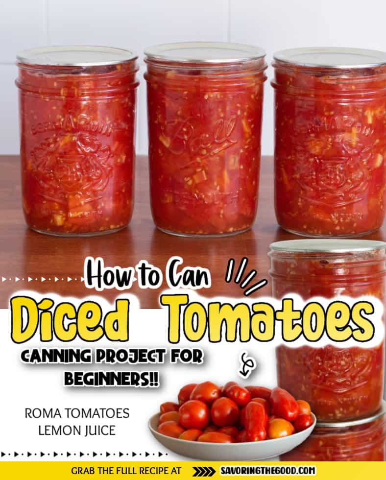 how to can diced tomatoes facebook image