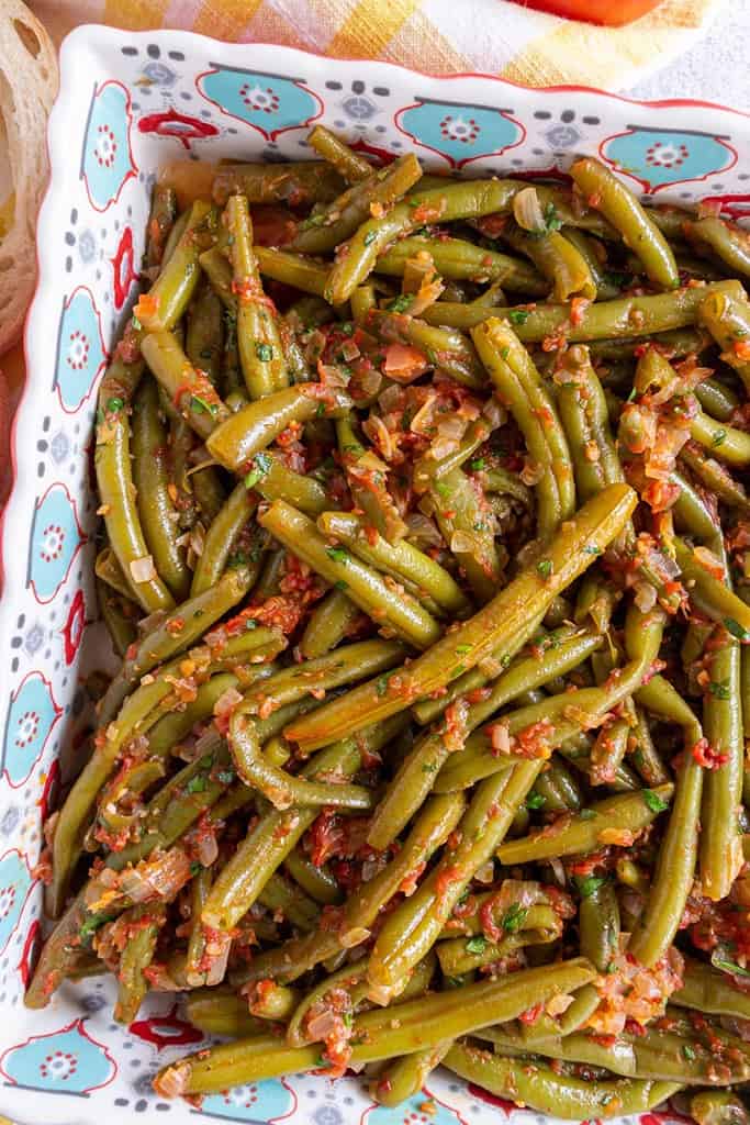 Greek stewed green beans