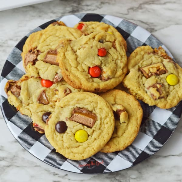 candy cookies on a plate.