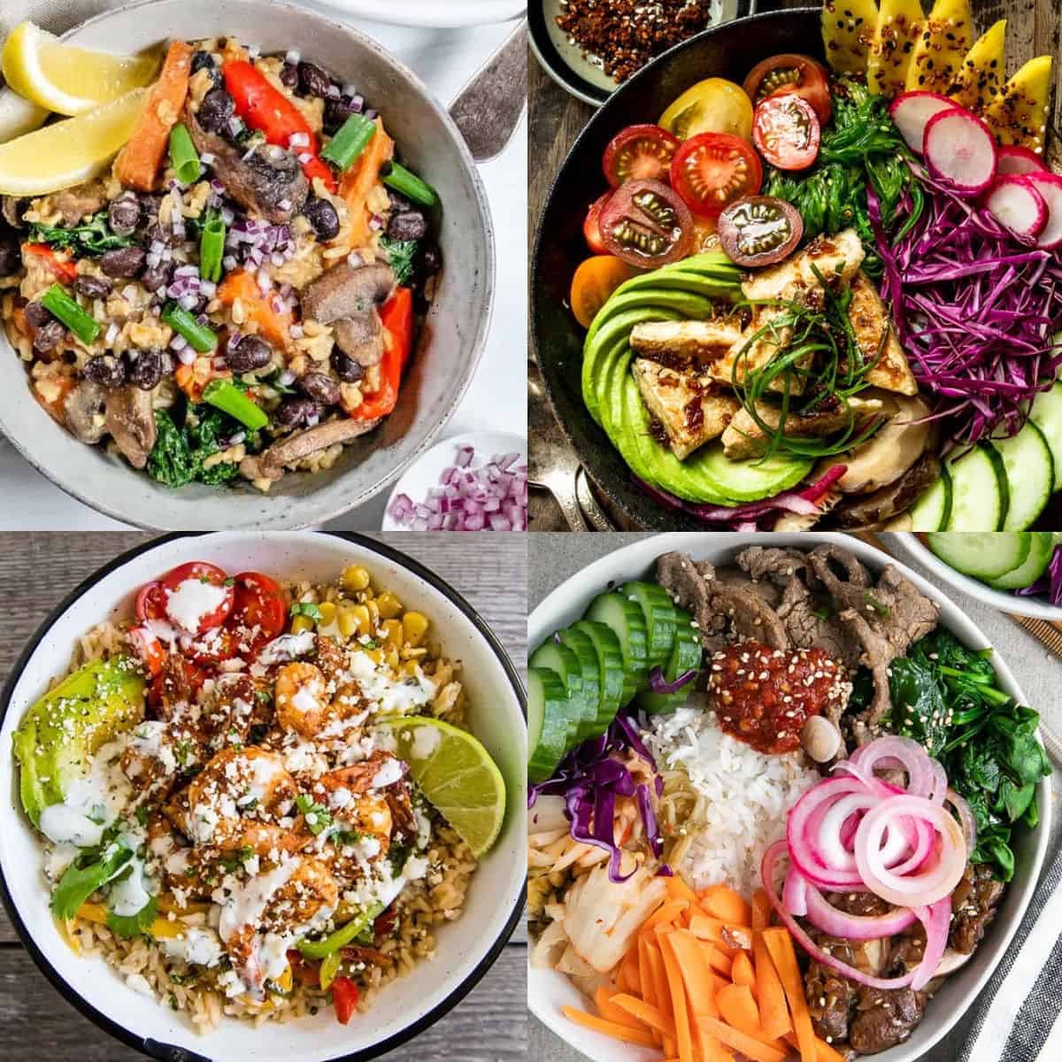 rice bowl recipes. Square image. featured image.