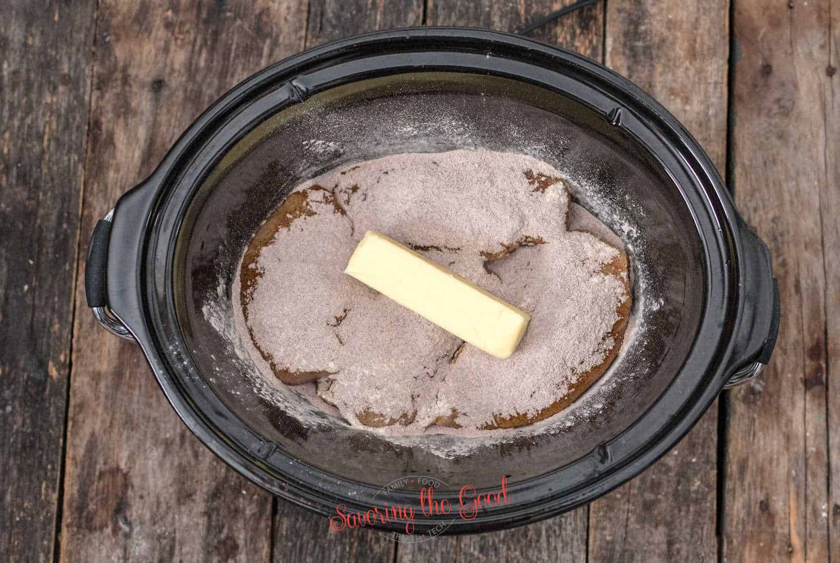 butter added to the crock pot.