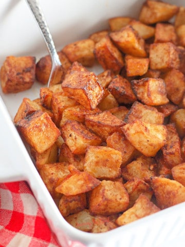 air fryer breakfast potatoes square image.