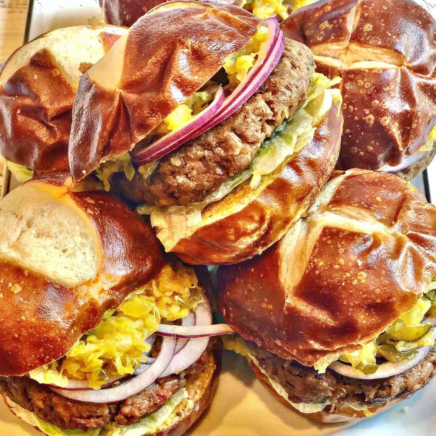 A plate of beyond sausage burgers