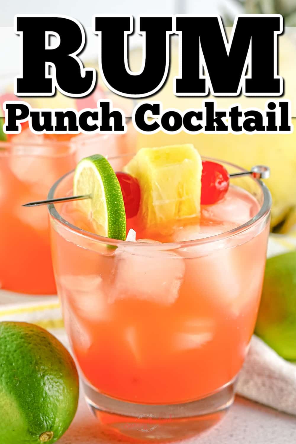 rum punch cocktail pintrest image.