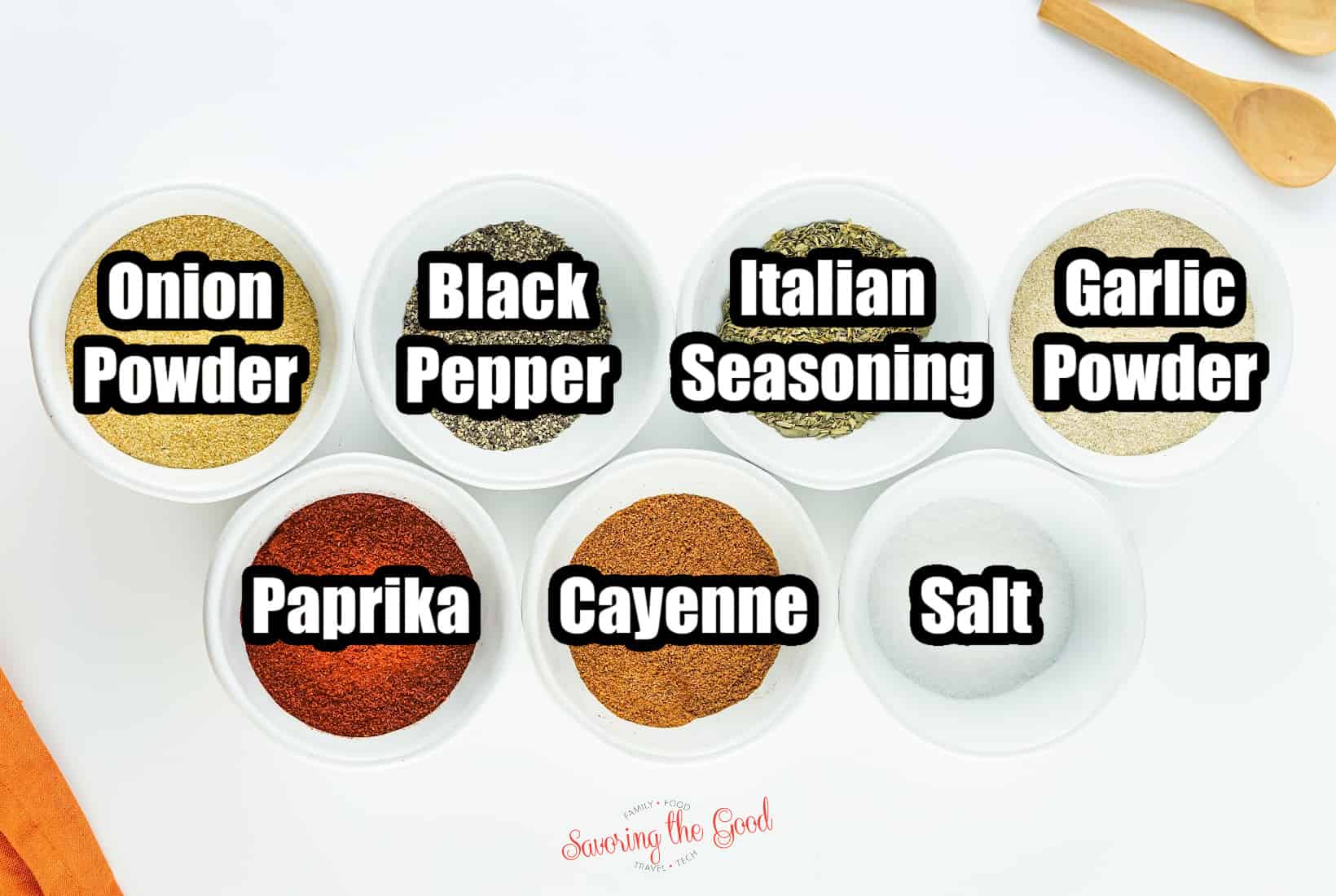 ingredients for Blackening Seasoning with text overlay.