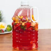 jungle juice in a gallon jug.