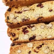 ALMOND BISCOTTI RECIPE WITH CRANBERRIES.
