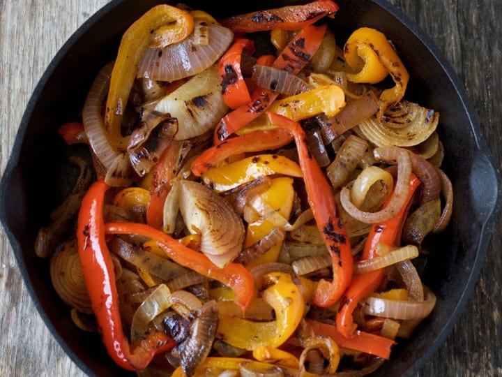Sous Vide Fajita Vegetables.