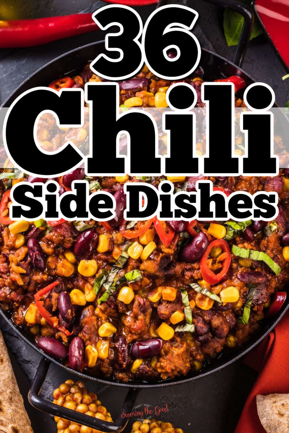 36 Best Side Dishes to Serve With Chili. .. Pinterest image.