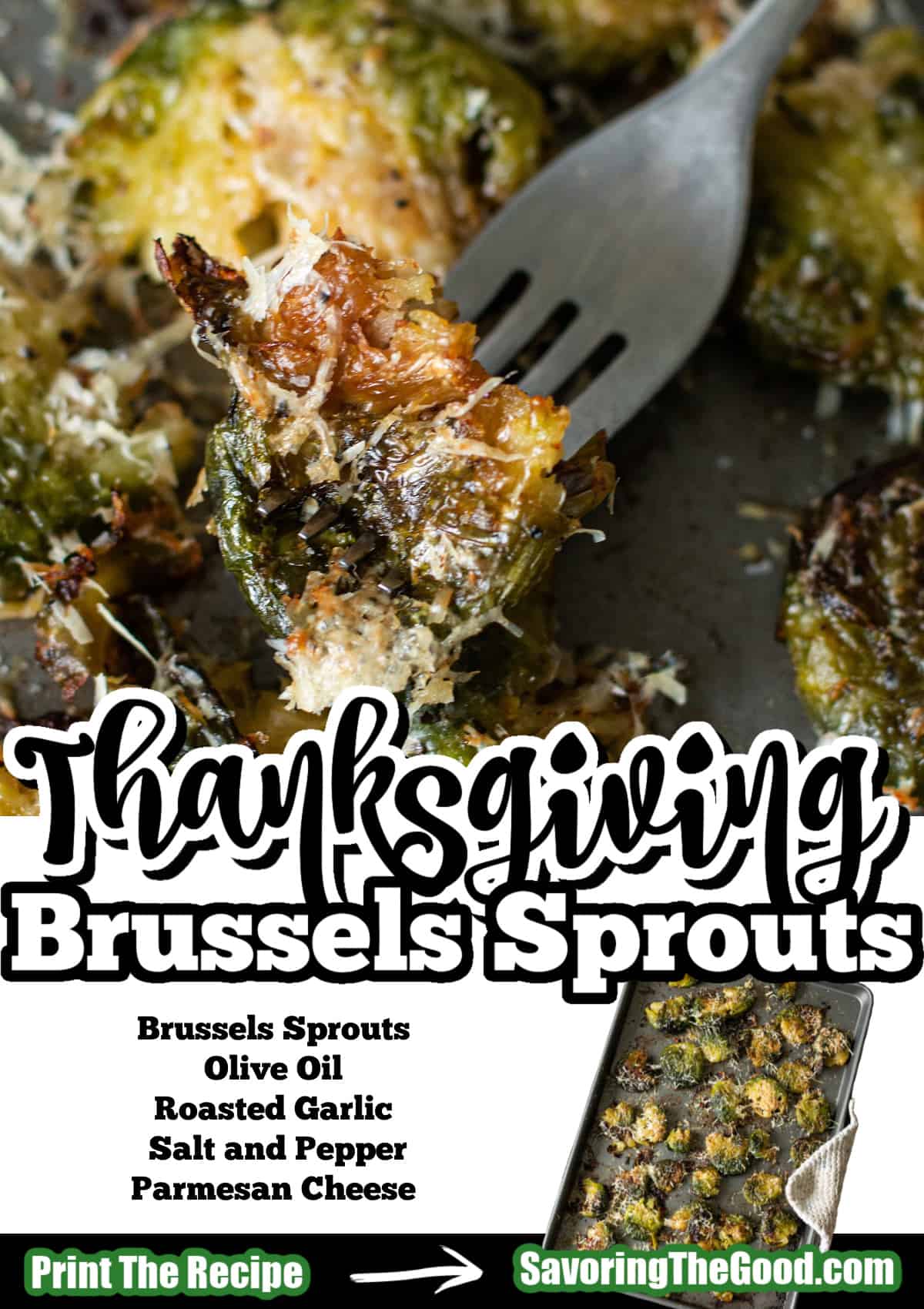 Thanksgiving smashed brussels sprouts on a baking sheet.