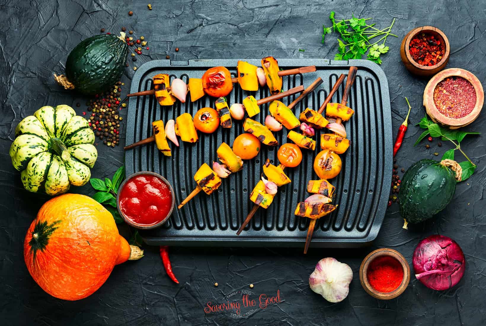 grilled veggies.