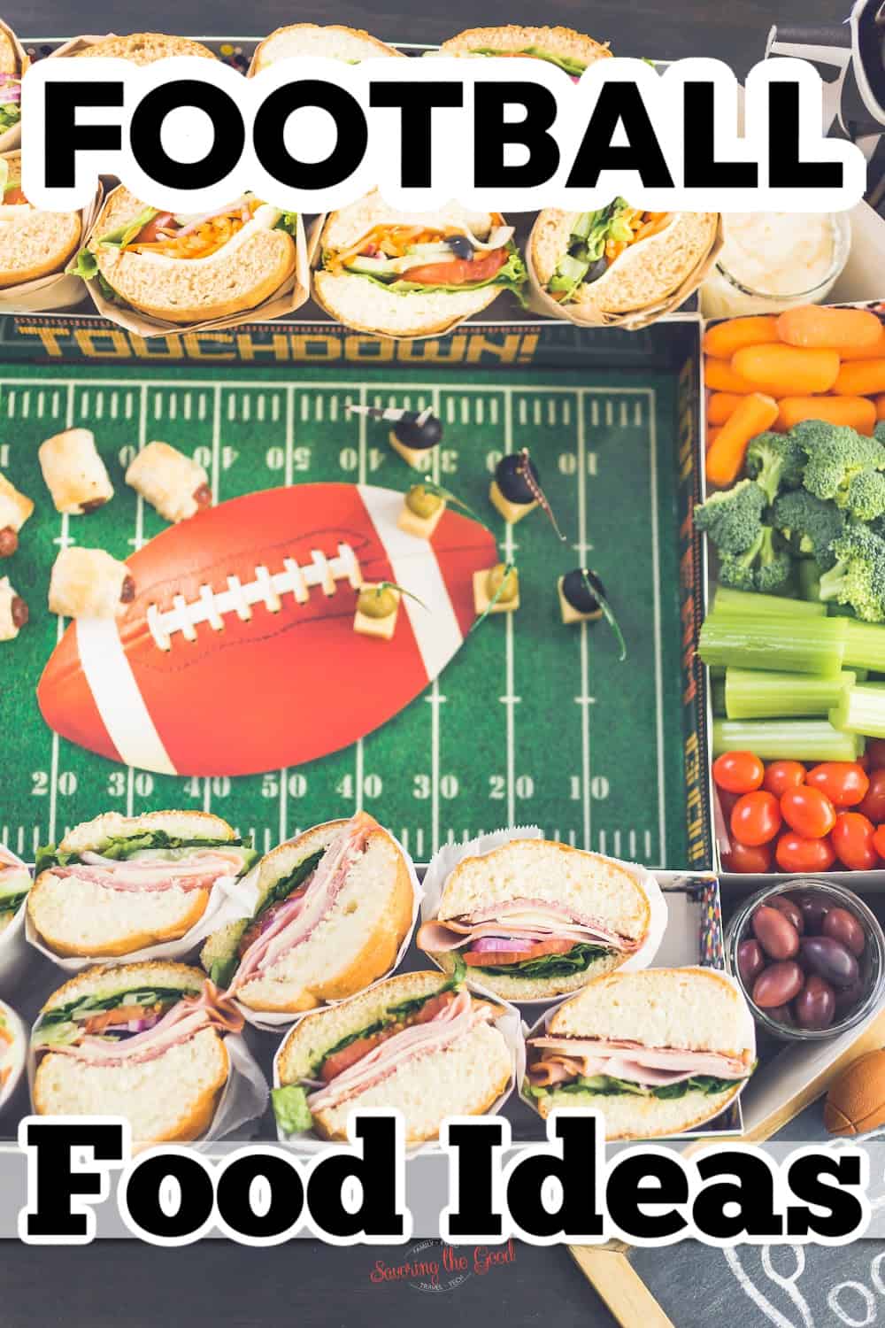 Football food ideas for a party.