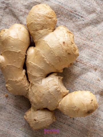 ginger root on a cloth