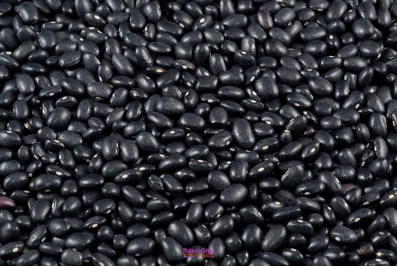dry black beans.